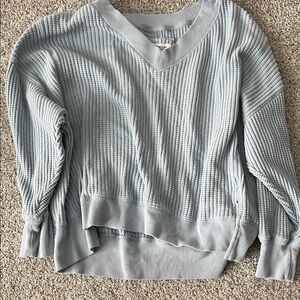 Light Blue American Eagle Oversized V-Neck Sweater